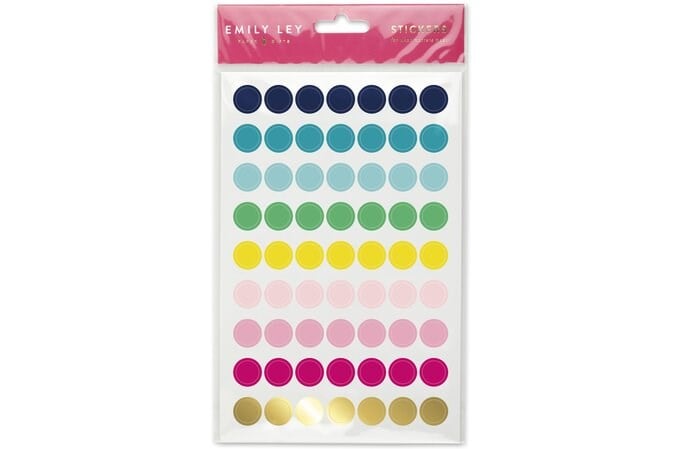 circle sticker sheets, multi-colored