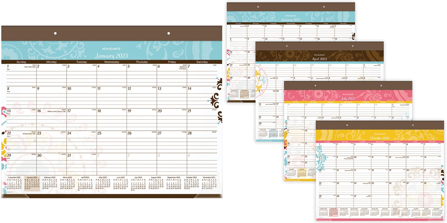 Suzani Collection desk calendars in various styles