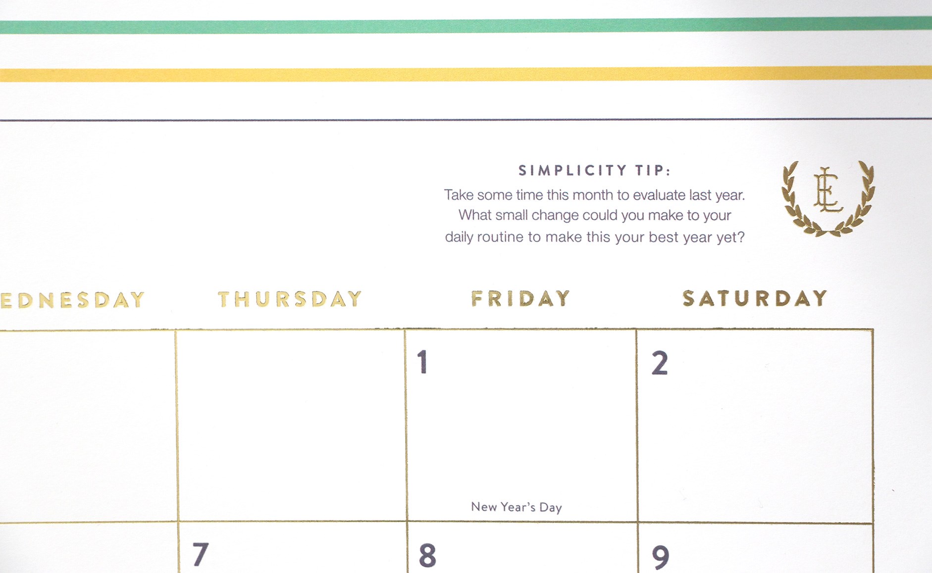 Emily Ley Simplified calendar focuses on positive