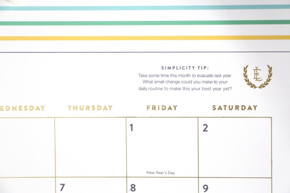 Emily Ley Simplified calendar focuses on positive