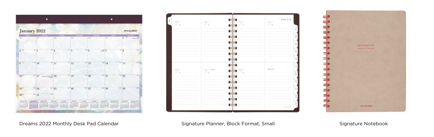 Dreams Calendar, Signature Notebook and Planner