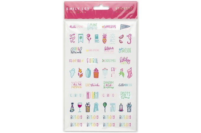 holiday, birthday stickers by Emily Ley, multi-colored 