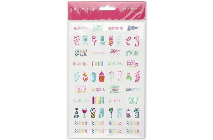 holiday, birthday stickers by Emily Ley, multi-colored 