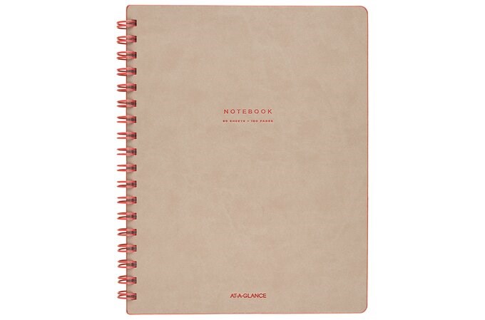 AT-A-GLANCE Notebook, tan with embossed cover