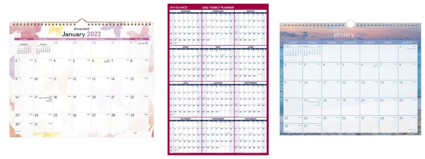 2022 Wall Calendars and Erasable Calendars