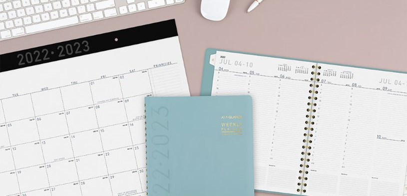 Contempo Collection light blue planner and deskpad